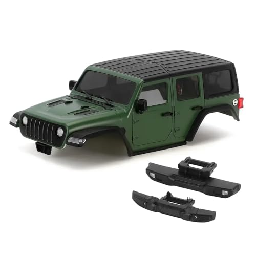 QPSJXN 1/18 RC Crawler Hardtop Body mit ABS-Material 6.10 Zoll Radstand vorderen Heck-Stoßstangen kompatibel mit dem Chassis-Modell 4M-66 im Bronco-Stil(Green) von QPSJXN