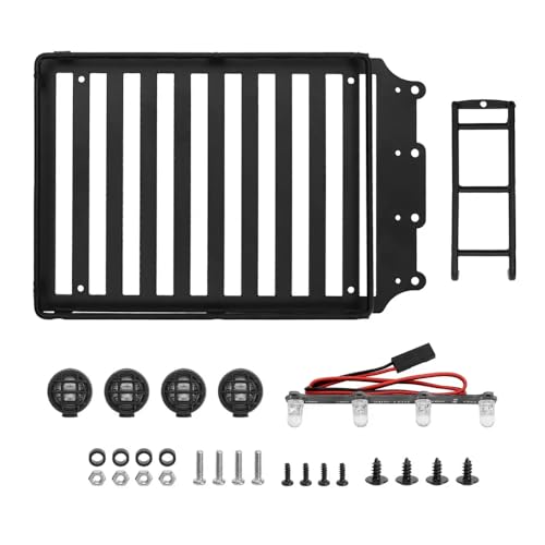 QPSJXN 1/18 RC Crawler Hardtop Body mit ABS-Material 6.10 Zoll Radstand vorderen Heck-Stoßstangen kompatibel mit dem Chassis-Modell 4M-66 im Bronco-Stil(Roof Rack) von QPSJXN