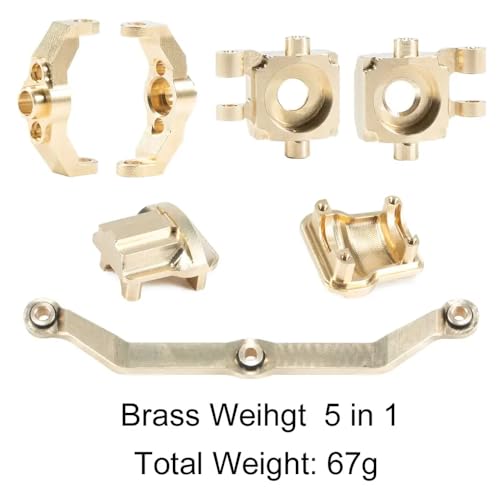 QPSJXN 1/18 RC Crawler Lenkverbindung Messing Gewichtsblöcke Knöchel Diff -Deckel Caster Blocks Upgrade Teile kompatibel mit 1 18 Skala Fernbedienung Crawler -Fahrzeugen(5 in 1 Set) von QPSJXN