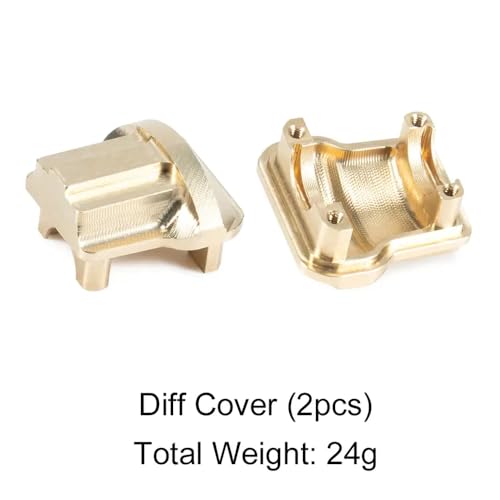 QPSJXN 1/18 RC Crawler Lenkverbindung Messing Gewichtsblöcke Knöchel Diff -Deckel Caster Blocks Upgrade Teile kompatibel mit 1 18 Skala Fernbedienung Crawler -Fahrzeugen(Diff Cover 2PCS) von QPSJXN