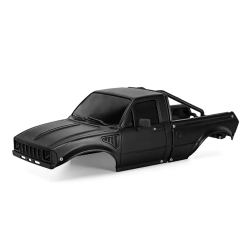 QPSJXN 1/24 Skala RC Crawler Hard Body Shell IR60-24 mit Bettregalkompatibel für SCX24-Modelle wie C10 und Base Camp Version(Black) von QPSJXN