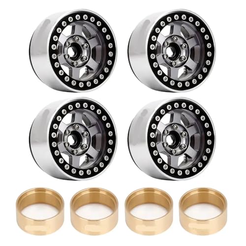 QPSJXN 1,9 "CNC-Aluminium 6-Speichen-Beadlock-Rand Hub für 1 10 Skala RC Crawler Cars kompatibel mit Modellen wie Gen8 und VS4-10 Teilenummer W1947(W1947BG-1944) von QPSJXN