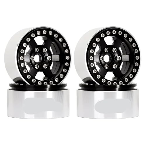 QPSJXN 1,9 "CNC-Aluminium 6-Speichen-Beadlock-Rand Hub für 1 10 Skala RC Crawler Cars kompatibel mit Modellen wie Gen8 und VS4-10 Teilenummer W1947(W1947BK) von QPSJXN