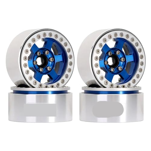 QPSJXN 1,9 "CNC-Aluminium 6-Speichen-Beadlock-Rand Hub für 1 10 Skala RC Crawler Cars kompatibel mit Modellen wie Gen8 und VS4-10 Teilenummer W1947(W1947BL) von QPSJXN