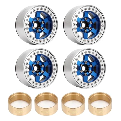 QPSJXN 1,9 "CNC-Aluminium 6-Speichen-Beadlock-Rand Hub für 1 10 Skala RC Crawler Cars kompatibel mit Modellen wie Gen8 und VS4-10 Teilenummer W1947(W1947BL-1944) von QPSJXN