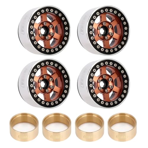 QPSJXN 1,9 "CNC-Aluminium 6-Speichen-Beadlock-Rand Hub für 1 10 Skala RC Crawler Cars kompatibel mit Modellen wie Gen8 und VS4-10 Teilenummer W1947(W1947BO-1944) von QPSJXN