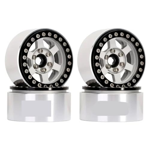 QPSJXN 1,9 "CNC-Aluminium 6-Speichen-Beadlock-Rand Hub für 1 10 Skala RC Crawler Cars kompatibel mit Modellen wie Gen8 und VS4-10 Teilenummer W1947(W1947BS) von QPSJXN
