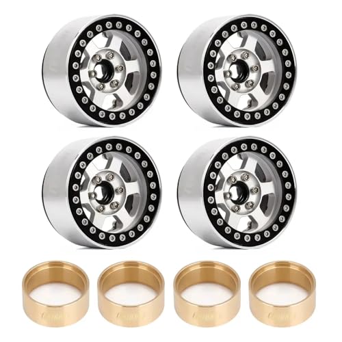 QPSJXN 1,9 "CNC-Aluminium 6-Speichen-Beadlock-Rand Hub für 1 10 Skala RC Crawler Cars kompatibel mit Modellen wie Gen8 und VS4-10 Teilenummer W1947(W1947BS-1944) von QPSJXN