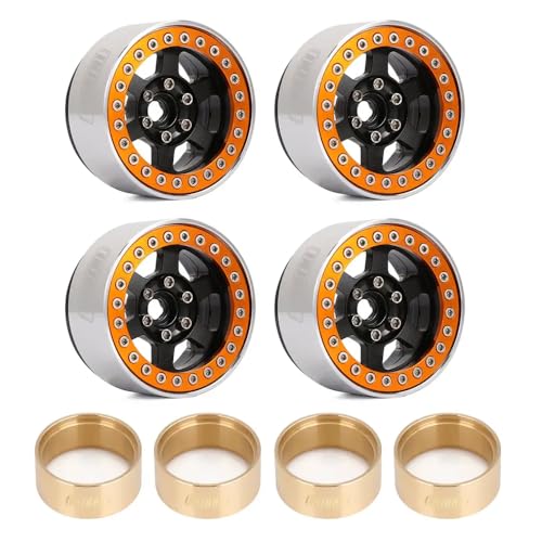 QPSJXN 1,9 "CNC-Aluminium 6-Speichen-Beadlock-Rand Hub für 1 10 Skala RC Crawler Cars kompatibel mit Modellen wie Gen8 und VS4-10 Teilenummer W1947(W1947OB-1944) von QPSJXN