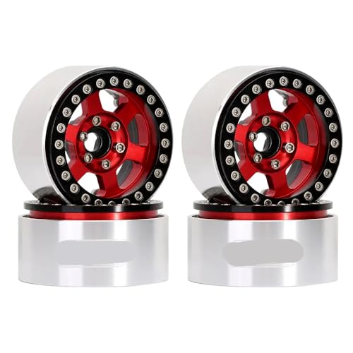 QPSJXN 1,9 "CNC-Aluminium 6-Speichen-Beadlock-Rand Hub für 1 10 Skala RC Crawler Cars kompatibel mit Modellen wie Gen8 und VS4-10 Teilenummer W1947(W1947RD) von QPSJXN