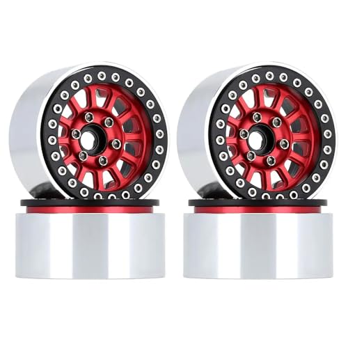 QPSJXN 1,9 Zoll Aluminium Beadlock Wheel Rim Upgrade -Teil für 1 10 Skala RC Crawler Car kompatibel mit 90046- und AXI03007 -Modellen(YQW-37RD) von QPSJXN