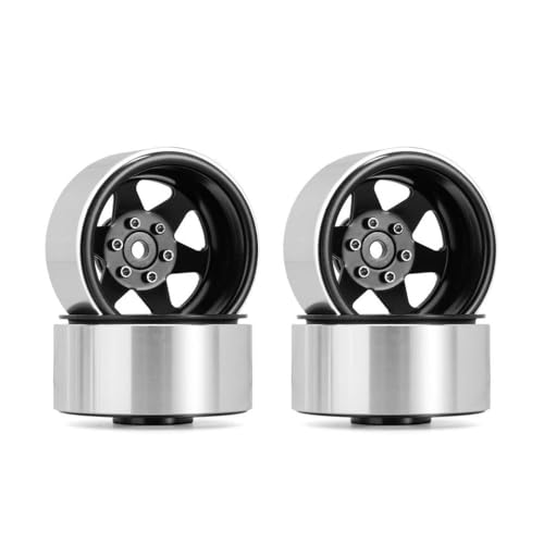 QPSJXN 1,9 Zoll Versatz -8,9 mm Metall Beadlock Wheel Rim Deep Dish Hub kompatibel mit 1 10 Skala RC Crawler Cars Modell 90046 UTB18 W1948(4PCS W1948BK) von QPSJXN