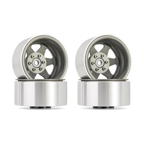 QPSJXN 1,9 Zoll Versatz -8,9 mm Metall Beadlock Wheel Rim Deep Dish Hub kompatibel mit 1 10 Skala RC Crawler Cars Modell 90046 UTB18 W1948(4PCS W1948GL) von QPSJXN