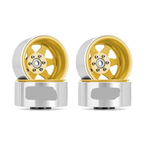 QPSJXN 1,9 Zoll Versatz -8,9 mm Metall Beadlock Wheel Rim Deep Dish Hub kompatibel mit 1 10 Skala RC Crawler Cars Modell 90046 UTB18 W1948(4PCS W1948YE) von QPSJXN