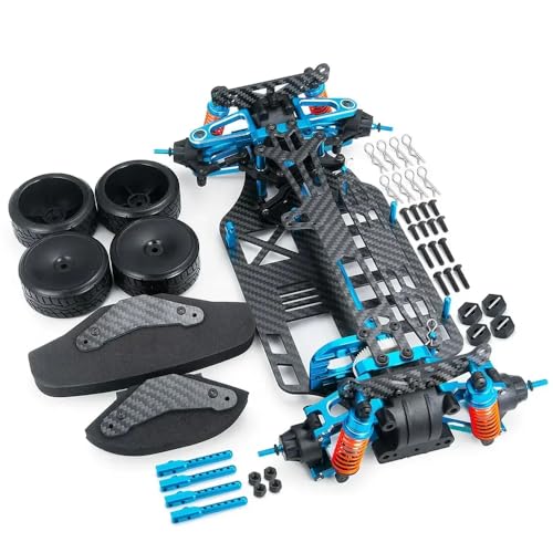 QPSJXN 10 Pack-Fernbedienung 4WD-Metall- und Carbon-Rennrahmen-Kit kompatibel mit TT01 TT-01-TG-Spielzeugauto-Rahmen von QPSJXN