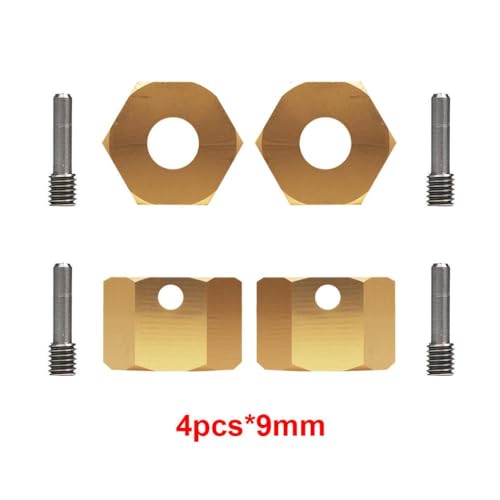 QPSJXN 12 mm verlängerte Rad Hex Messing -Adapter 4PCs für 1,9 UTB RC Crawler kompatibel mit Modellen AXI03004 und AXI03007(SCX10 III Brass 9mm) von QPSJXN