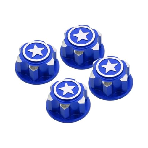 QPSJXN 17 mm Aluminium -Sechskantmutsabdeckung für 1 8 -Skala -RC -Autos Dirtbikes Anti -Staub -Anti -Schlupf -Slip -kompatibel mit verschiedenen TRX -Modellen(Blue) von QPSJXN