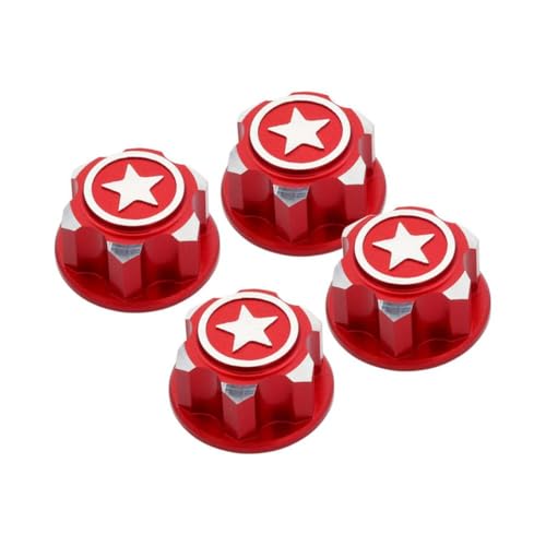 QPSJXN 17 mm Aluminium -Sechskantmutsabdeckung für 1 8 -Skala -RC -Autos Dirtbikes Anti -Staub -Anti -Schlupf -Slip -kompatibel mit verschiedenen TRX -Modellen(Red) von QPSJXN