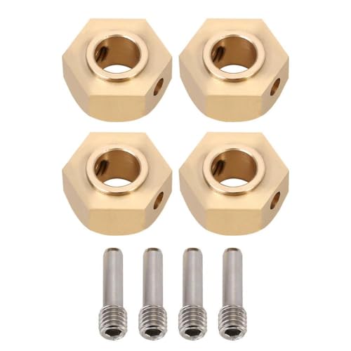 QPSJXN 17mm Messing -Rad -Hex -Adapter, kompatibel mit 1 6 -Skala -RC -Crawler -Autos wie SCX6 und Trail Honcho 4WD RTR -Modellen von QPSJXN