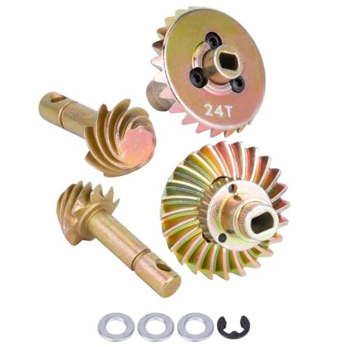 QPSJXN 2 Sets Stahl Overdrive-Kegelgetriebe 24-8T 27-8T 30-8T 33-8T kompatibel mit AR44 AR45-Achsenmodellen Anpassungen VS4-10 F9 Phoenix F10 Crawler-Teile(24T) von QPSJXN