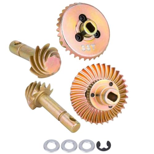 QPSJXN 2 Sets Stahl Overdrive-Kegelgetriebe 24-8T 27-8T 30-8T 33-8T kompatibel mit AR44 AR45-Achsenmodellen Anpassungen VS4-10 F9 Phoenix F10 Crawler-Teile(33T) von QPSJXN