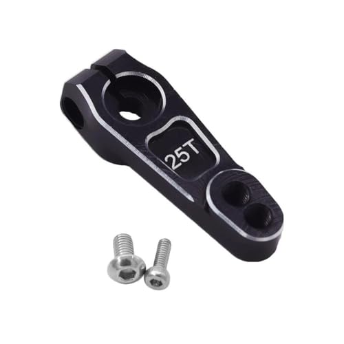 QPSJXN 25T Metalllenker Servo Horn 7075-T651 für 1 10 Scale RC Crawler kompatibel mit verschiedenen Modellen(Black) von QPSJXN