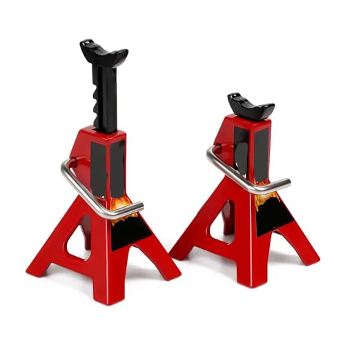 QPSJXN 2pcs einstellbare Metall -RC -Auto -Jackständer 6T -Höhe für 1 10 -Skala -Crawler -Fahrzeuge, die mit verschiedenen Modellen kompatibel sind, einschließlich TRX6 und 90046(6T Red) von QPSJXN