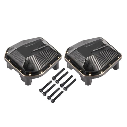 QPSJXN 33G Black Coating Messing Diff -Abdeckung kompatibel mit 1/10 Skala RC Comp Crawler für Pro 4x4 -Chassis vorne Hinterachse -Upgrade -Teile passt zu verschiedenen RC -Modellen(2PCS) von QPSJXN