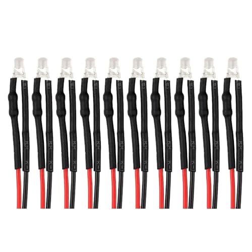 QPSJXN 3mm 5 mm 12 V -LED -Licht für RC Crawler Car DIY -Teile 5 Farboptionen kompatibel mit verschiedenen Modellen(10pcs 3mm White) von QPSJXN