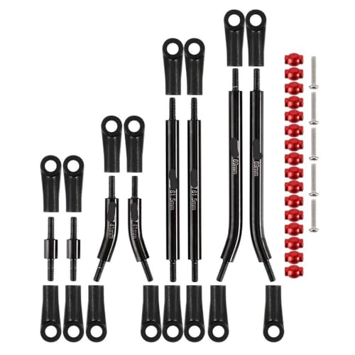 QPSJXN 4 Links Set Edelstahl -Upgrade -Teile, die mit 1 24 -Skala -RC -Crawler -Modellen wie SCX24 STADBOLT B17 Clearance -Links kompatibel sind(Chassis Links Black) von QPSJXN