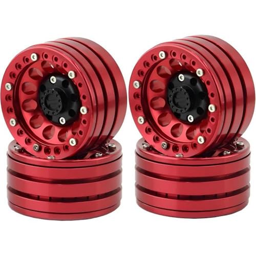 QPSJXN 4 PCs 1,9 Beadlock -Aluminiumräder mit 1/10 RC Crawler TRX6 I II III Gen7 Gen8 Upgrade -Teile 398G kompatibel von QPSJXN