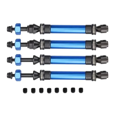 QPSJXN 4 Stücke Heavy Duty Metal Drive -Welle kompatibel mit 1/10 Skala RC -Autos wie VXL 4x4 4WD -Upgrade -Teile(Blue FR) von QPSJXN