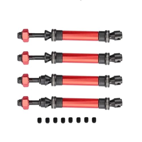 QPSJXN 4 Stücke Heavy Duty Metal Drive -Welle kompatibel mit 1/10 Skala RC -Autos wie VXL 4x4 4WD -Upgrade -Teile(RED FR) von QPSJXN