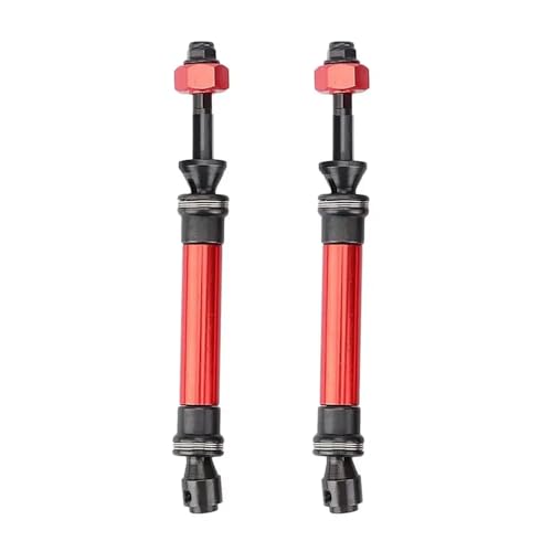 QPSJXN 4 Stücke Heavy Duty Metal Drive -Welle kompatibel mit 1/10 Skala RC -Autos wie VXL 4x4 4WD -Upgrade -Teile(RED R) von QPSJXN