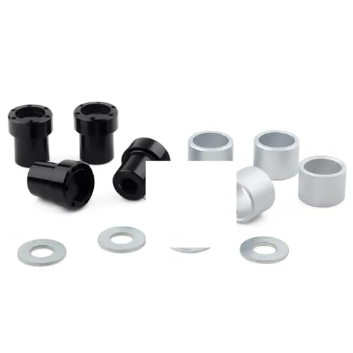 QPSJXN 4PCS Aluminium Wheel Rim Center Cap mit M4 -Muttern, die für 1 10 -Skala -RC -Crawler -Modelle wie 90046 TRX6 und ähnliche RC -Fahrzeuge außerhalb der Straße kompatibel sind(WH-03BK) von QPSJXN