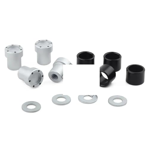 QPSJXN 4PCS Aluminium Wheel Rim Center Cap mit M4 -Muttern, die für 1 10 -Skala -RC -Crawler -Modelle wie 90046 TRX6 und ähnliche RC -Fahrzeuge außerhalb der Straße kompatibel sind(WH-03SR) von QPSJXN