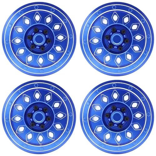 QPSJXN 4PCS Aluminiumrad -Hub -Randkompatibel mit SCX6 1: 6 Skala RC Crawler Car Accessoires(Blue) von QPSJXN