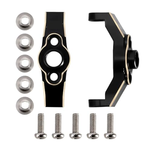 QPSJXN 4m 05 Caster Blocks C Hubs Upgrade -Teile kompatibel mit 1 18 -Skala -RC -Crawler -Messing -Lenkkomponenten(Black Brass) von QPSJXN