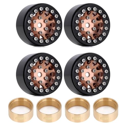 QPSJXN 4pcs 1,0 Zoll Beadlock -Felgen kompatibel mit 1/24 1/18 RC -Crawler -Autos von 1/24 1/18, wie SCX24 AX24 Enduro24 Modell W1049(W1049BO-45) von QPSJXN
