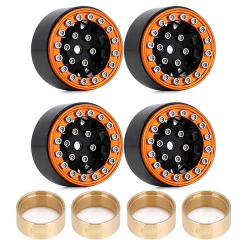 QPSJXN 4pcs 1,0 Zoll Beadlock -Felgen kompatibel mit 1/24 1/18 RC -Crawler -Autos von 1/24 1/18, wie SCX24 AX24 Enduro24 Modell W1049(W1049GB-45) von QPSJXN
