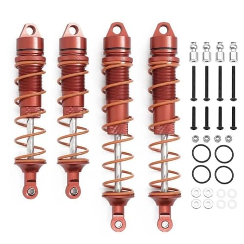 QPSJXN 4pcs 110 mm 135 mm Metallöl -Stoßdämpfer Dämpfer kompatibel mit 6s 1 7 Skala 1 8 Skala RC -Cars Upgrade -Teile Pass -Modelle Ähnlich wie bei FireTeam Notorious Outcast(Red) von QPSJXN