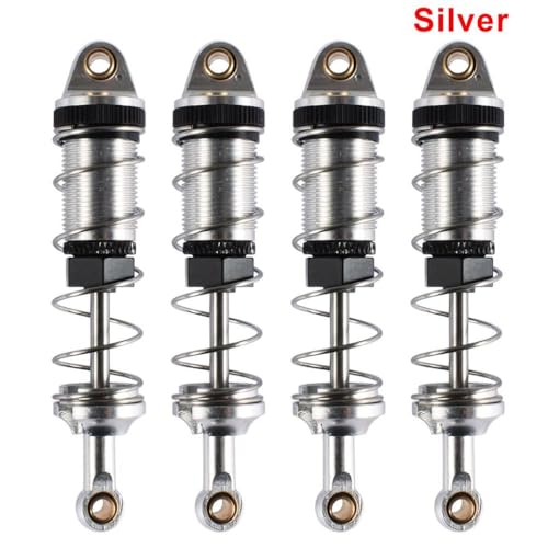 QPSJXN 4pcs 74 mm Aluminiumhydraulikschockdämpfer RC -Auto -Upgrade -Teile, die mit 1 12 -Skalierungsmodellen MN128 MN86 G500 und ähnlichen RC -Fahrzeugen kompatibel sind(Argent) von QPSJXN