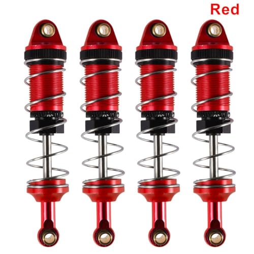 QPSJXN 4pcs 74 mm Aluminiumhydraulikschockdämpfer RC -Auto -Upgrade -Teile, die mit 1 12 -Skalierungsmodellen MN128 MN86 G500 und ähnlichen RC -Fahrzeugen kompatibel sind(Rouge) von QPSJXN