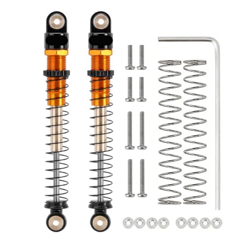 QPSJXN 51 mm Aluminiumgewinder -Doppel -Barrel -Stoßdämpfer Lange Reise für 1 24 -Skala -RC -Crawler -Upgrade kompatibel mit AX24 SCX24 -Modellen(2PCS Gold) von QPSJXN