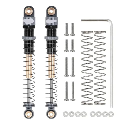 QPSJXN 51 mm Aluminiumgewinder -Doppel -Barrel -Stoßdämpfer Lange Reise für 1 24 -Skala -RC -Crawler -Upgrade kompatibel mit AX24 SCX24 -Modellen(2PCS Grey) von QPSJXN