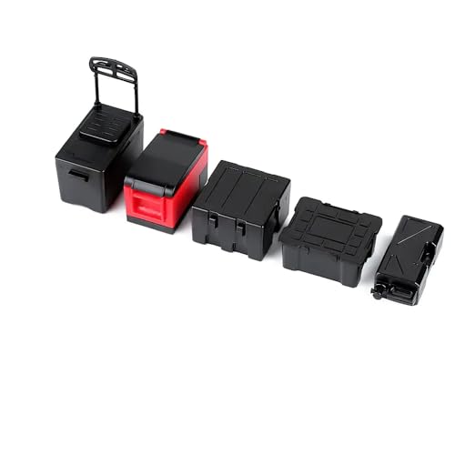 QPSJXN 5pcs Kunststoff gefälschter Fischereikasten Erste Aid -Kit -Aufbewahrungskoffer mit 1 10 -Skala -RC -Crawler -Autos wie TRX6 und 90046 VS4 10 Modelle kompatibel(DG-A02BK) von QPSJXN