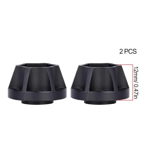 QPSJXN 6 9 12 15 18 21 mm Aluminiumrad -Helfer -Hub kompatibel mit 1 10 -Skala -RC -Crawler -Auto 1 9 und 2 2 Räder FIT Passe Fits Verschiedene RC -Modelle Offroad(2pcs 12mm Black) von QPSJXN