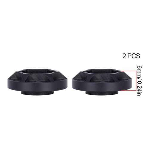 QPSJXN 6 9 12 15 18 21 mm Aluminiumrad -Helfer -Hub kompatibel mit 1 10 -Skala -RC -Crawler -Auto 1 9 und 2 2 Räder FIT Passe Fits Verschiedene RC -Modelle Offroad(2pcs 6mm Black) von QPSJXN