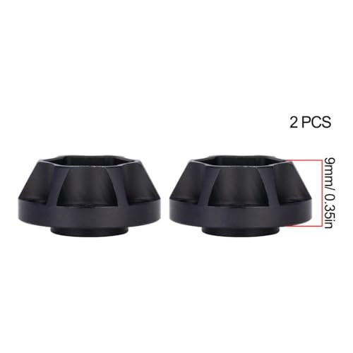 QPSJXN 6 9 12 15 18 21 mm Aluminiumrad -Helfer -Hub kompatibel mit 1 10 -Skala -RC -Crawler -Auto 1 9 und 2 2 Räder FIT Passe Fits Verschiedene RC -Modelle Offroad(2pcs 9mm Black) von QPSJXN
