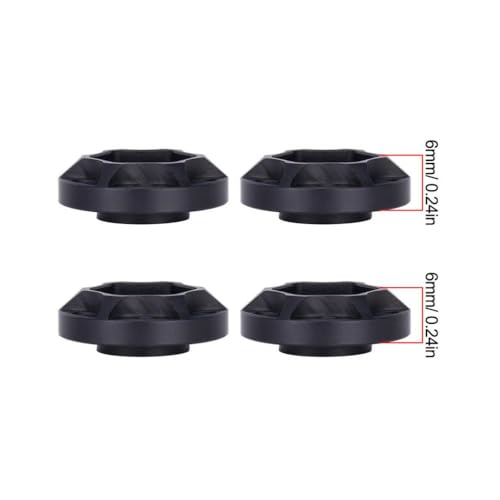 QPSJXN 6 9 12 15 18 21 mm Aluminiumrad -Helfer -Hub kompatibel mit 1 10 -Skala -RC -Crawler -Auto 1 9 und 2 2 Räder FIT Passe Fits Verschiedene RC -Modelle Offroad(4pcs 6mm Black) von QPSJXN